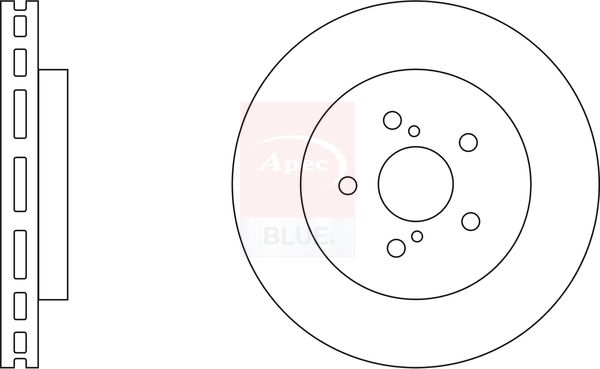 Apec 2 x Brake Disc Set Vented