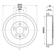 Mintex Brake Drum Assembly Rear MBD399