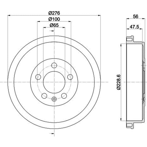 Mintex Brake Drum Assembly Rear MBD399