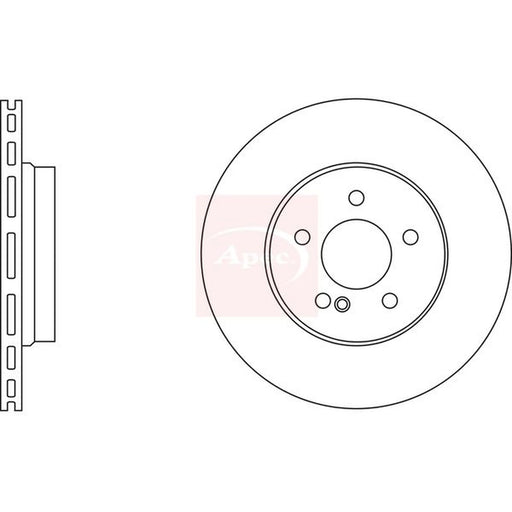 Apec 2 x Vented Rear Brake Discs DSK2636