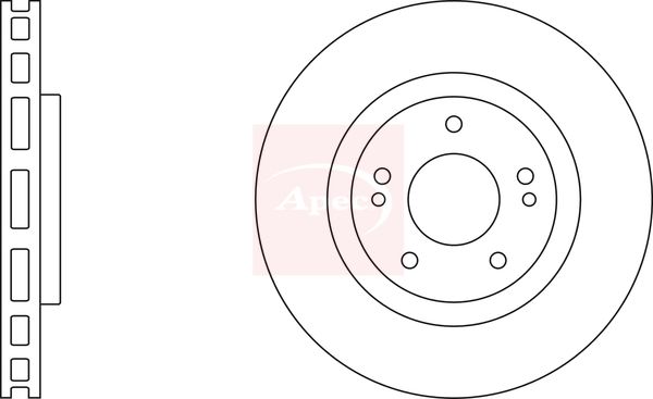 Apec 2 x Brake Disc Set Vented