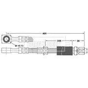 Borg & Beck Brake Hydraulic Hose Line Front Left BBH6705