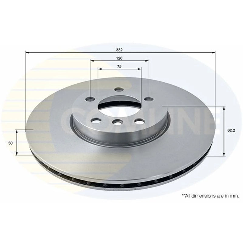 Comline 2 x Internally Vented Front Brake Discs ADC1756V