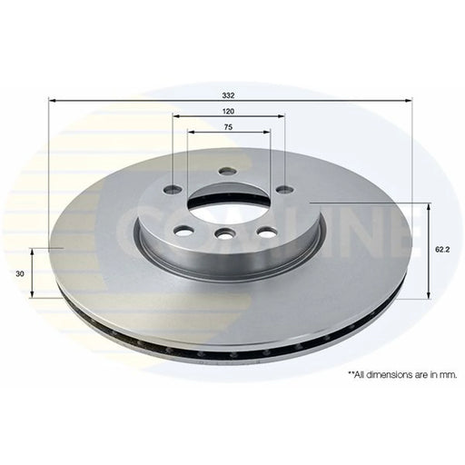 Comline 2 x Internally Vented Front Brake Discs ADC1756V