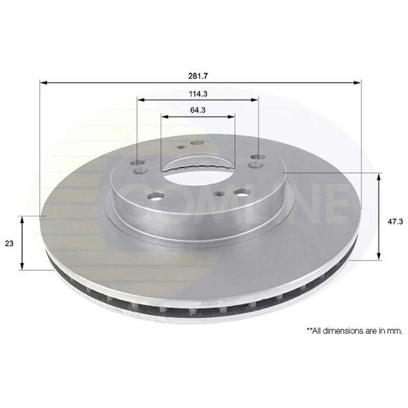 Comline 2 x Front Brake Discs ADC0544V