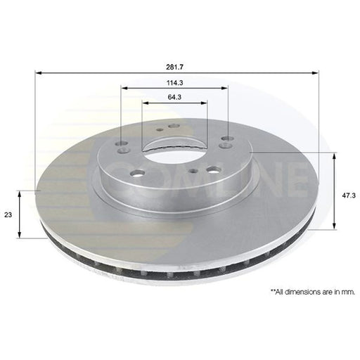 Comline 2 x Front Brake Discs ADC0544V
