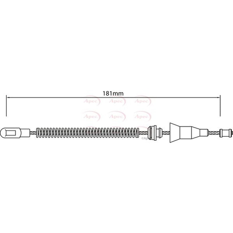 Apec Handbrake Cable Left Rear CAB1453