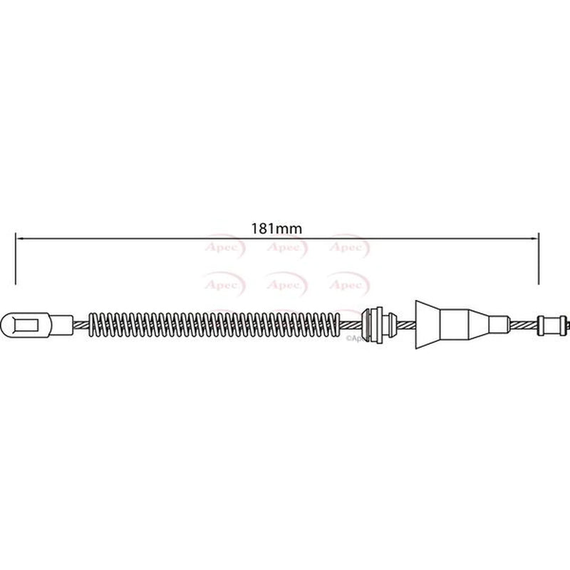 Apec Handbrake Cable Left Rear CAB1453