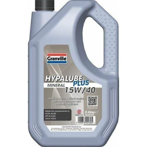 Granville Hypalube Mineral 15w40 Engine Oil 5 Litre Petrol and Diesel Granville  - Town Parts