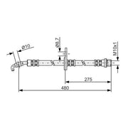 Bosch Brake Hydraulic Hose Line Front Left 1 987 476 758