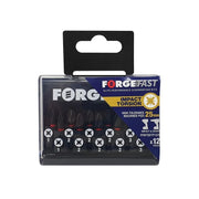 ForgeFix ForgeFast Pozidriv Compatible Impact Bit Set, 12 Piece - FFBITSETP1225