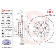 Brembo 2 x Aluminium Rear Brake Disc Hub Brake Discs 09.D096.13