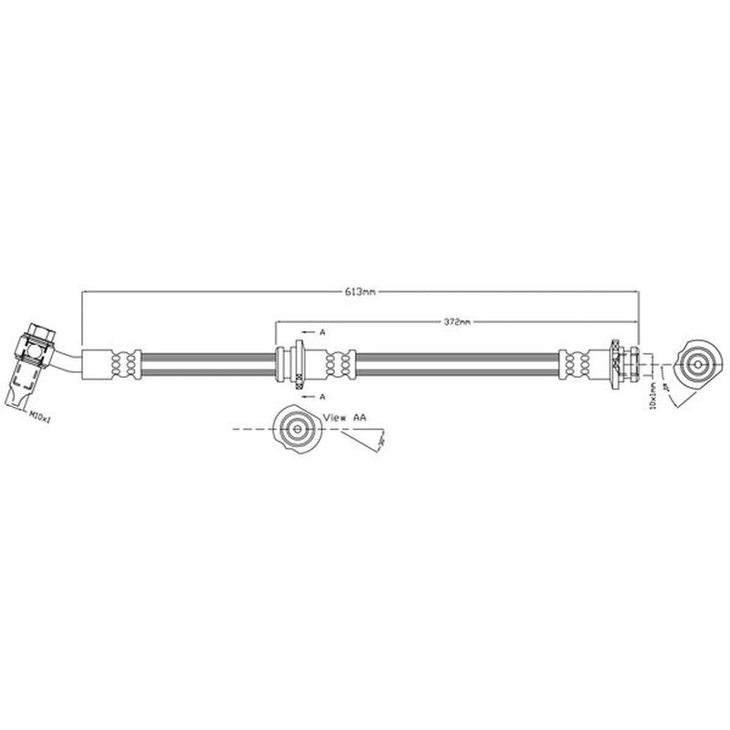 Juratek Brake Hydraulic Hose Line Front Right JBH1432R