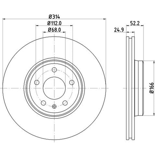 DON 2 x Internally Vented Front Brake Discs PCD10342