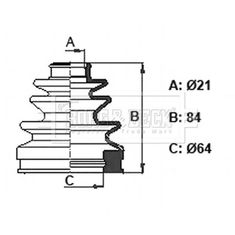 Borg & Beck Drive Shaft Bellow Kit Front Left BCB6360