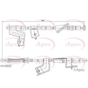Apec Handbrake Cable Right Rear CAB1150