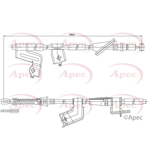 Apec Handbrake Cable Right Rear CAB1150