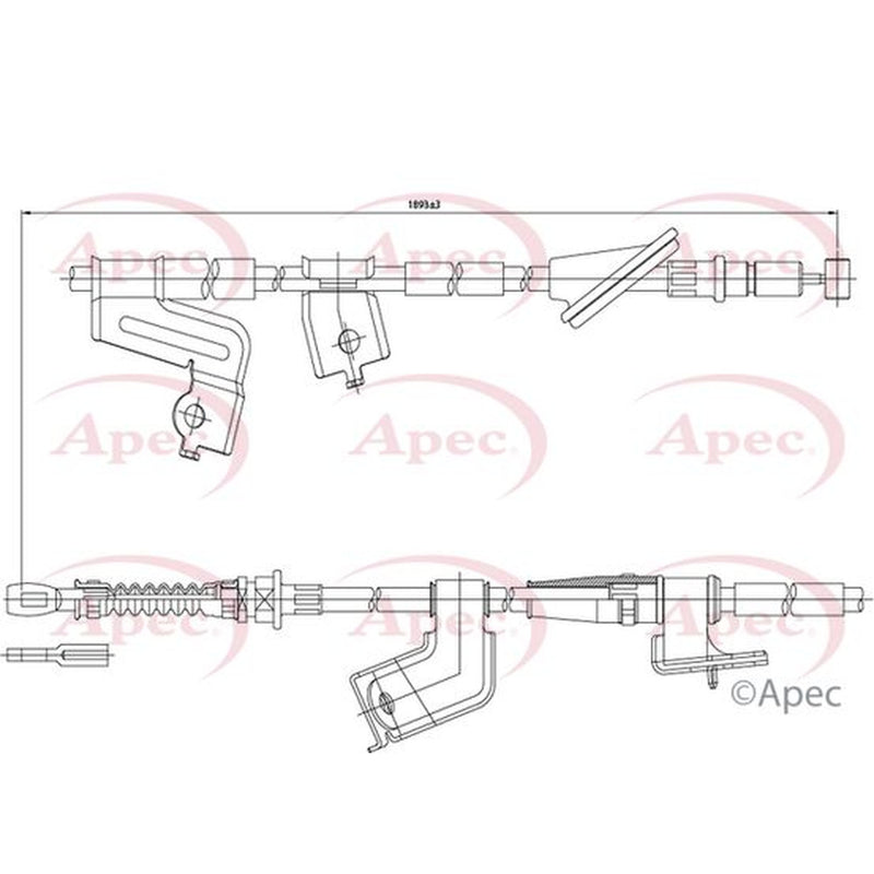 Apec Handbrake Cable Right Rear CAB1150