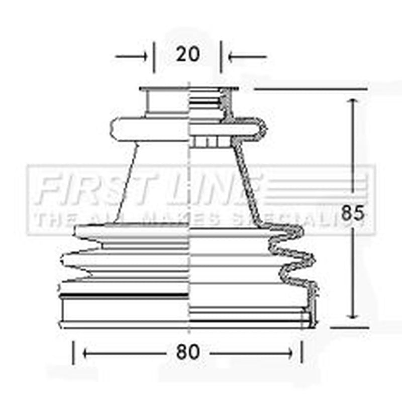 First Line Drive Shaft Bellow Kit Front Left FCB2212