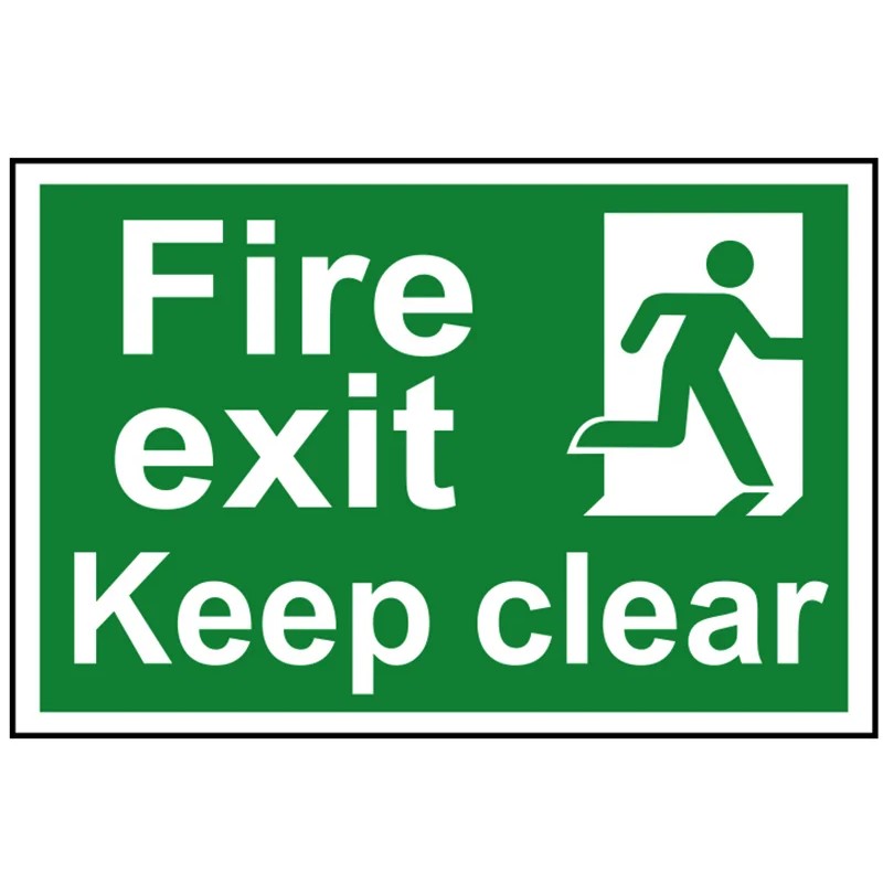 Scan Fire Exit Keep Clear - PVC Sign 300 x 200mm - 1513