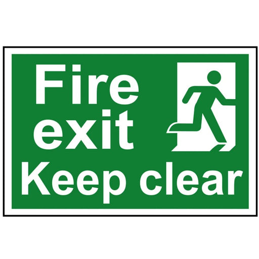 Scan Fire Exit Keep Clear - PVC Sign 300 x 200mm - 1513
