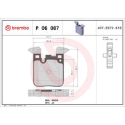 Brembo 4 x Rear Brake Pad Set P06087X