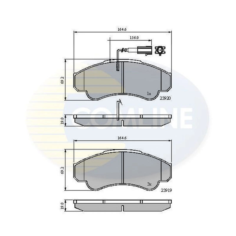 Comline 4 x Front Brake Pad Set CBP11041