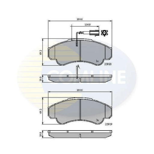 Comline 4 x Front Brake Pad Set CBP11041