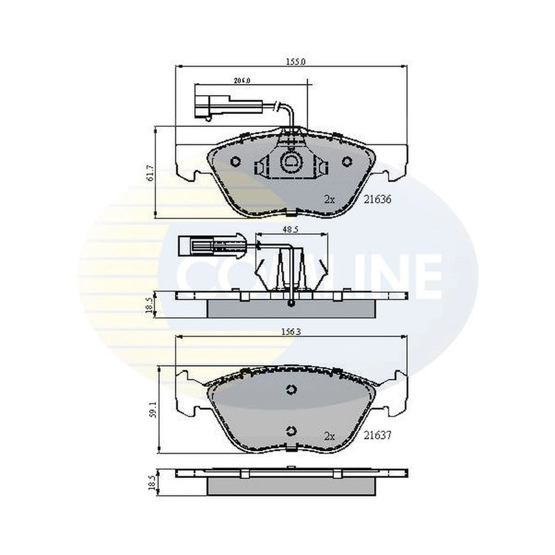 Comline 4 x Front Brake Pad Set CBP1897