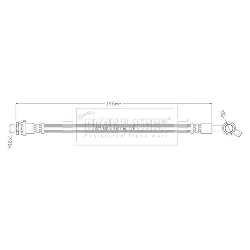 Borg & Beck Brake Hydraulic Hose Line Rear Left BBH8909