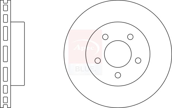 Apec 2 x Brake Disc Set Vented