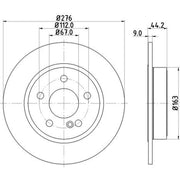 DON 2 x Solid Rear Brake Discs PCD13252