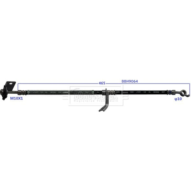 Borg & Beck Brake Hydraulic Hose Line Front Right BBH9064
