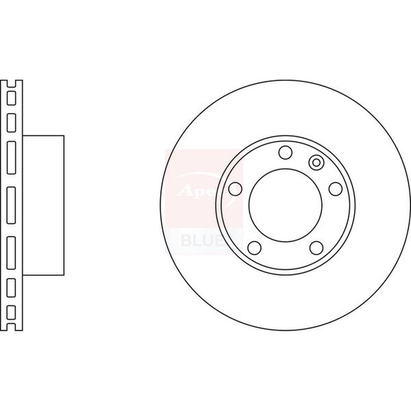 Apec 2 x Vented Front Brake Discs SDK6000