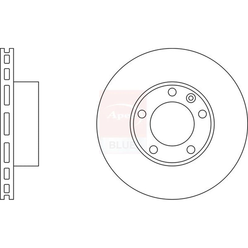 Apec 2 x Vented Front Brake Discs SDK6000