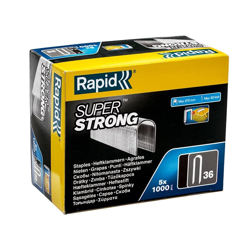Rapid 36/14 14mm DP x 5m Galvanised Staples (Box 1000 x 5) - 11886910