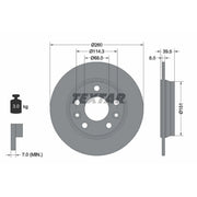 Textar 2 x Solid Rear Brake Discs 92327203
