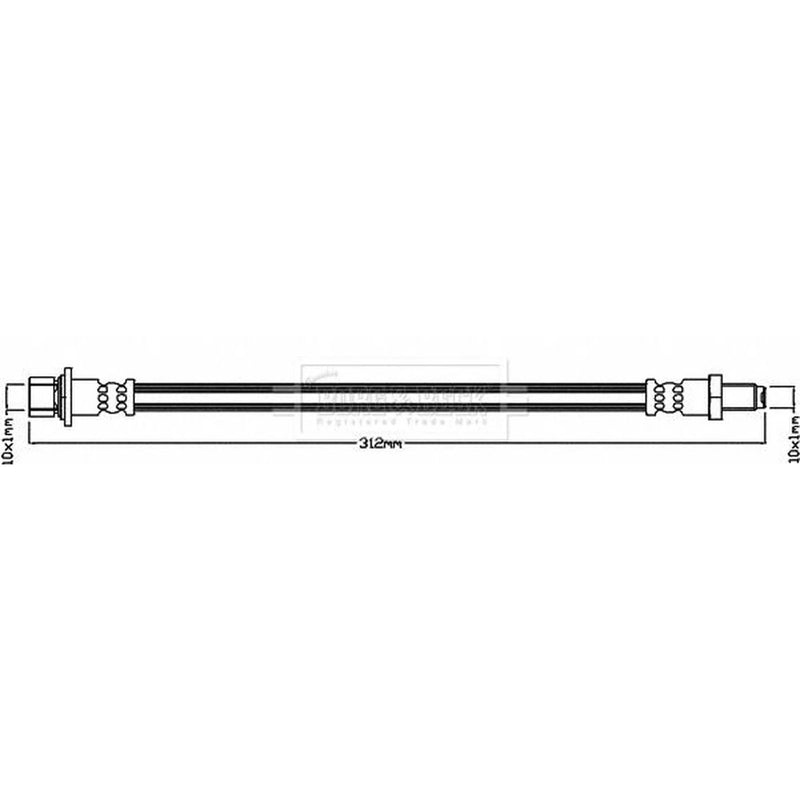 Borg & Beck Brake Hydraulic Hose Line Rear Left BBH8453