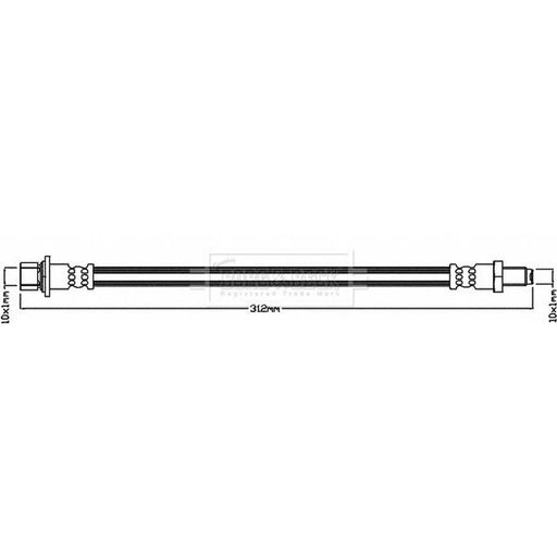 Borg & Beck Brake Hydraulic Hose Line Rear Left BBH8453