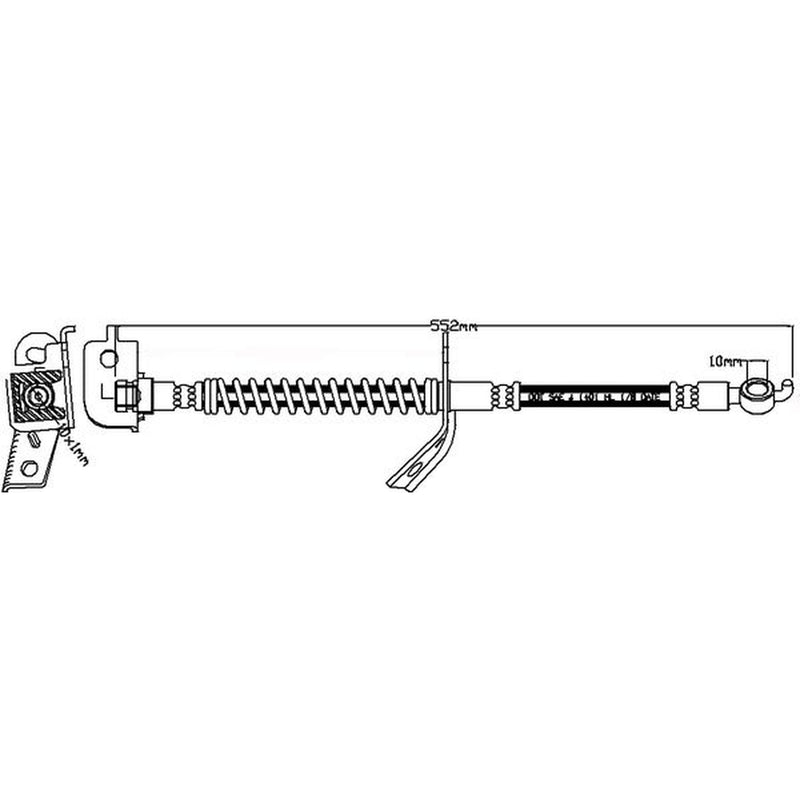 Abtex Brake Hydraulic Hose Line Front Left ABH1215L