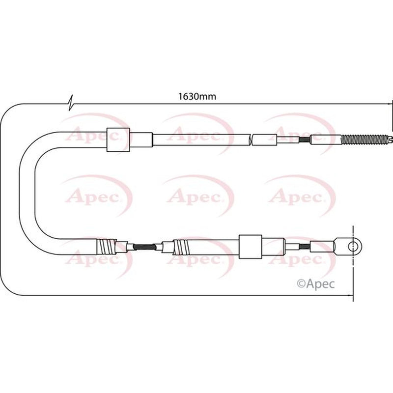 Apec Handbrake Cable Left Rear CAB1021