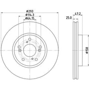 Mintex 2 x Vented Front Brake Discs MDC3070C
