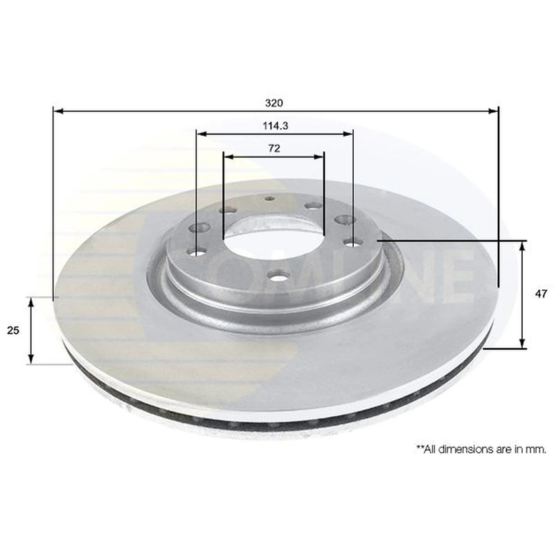 Comline 2 x Internally Vented Front Brake Discs ADC0466V