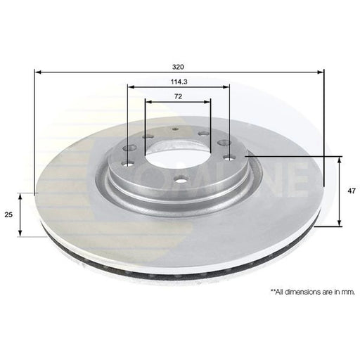 Comline 2 x Internally Vented Front Brake Discs ADC0466V