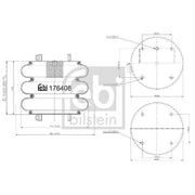 Febi Air Suspension Bellow 286mm 176408