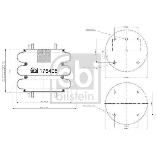 Febi Air Suspension Bellow 286mm 176408