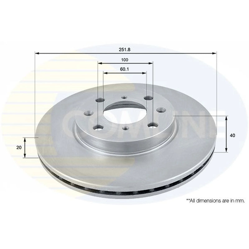 Comline 2 x Front Brake Discs ADC0922V