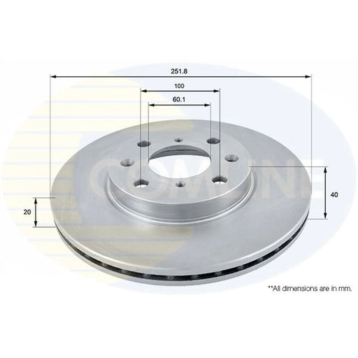 Comline 2 x Front Brake Discs ADC0922V