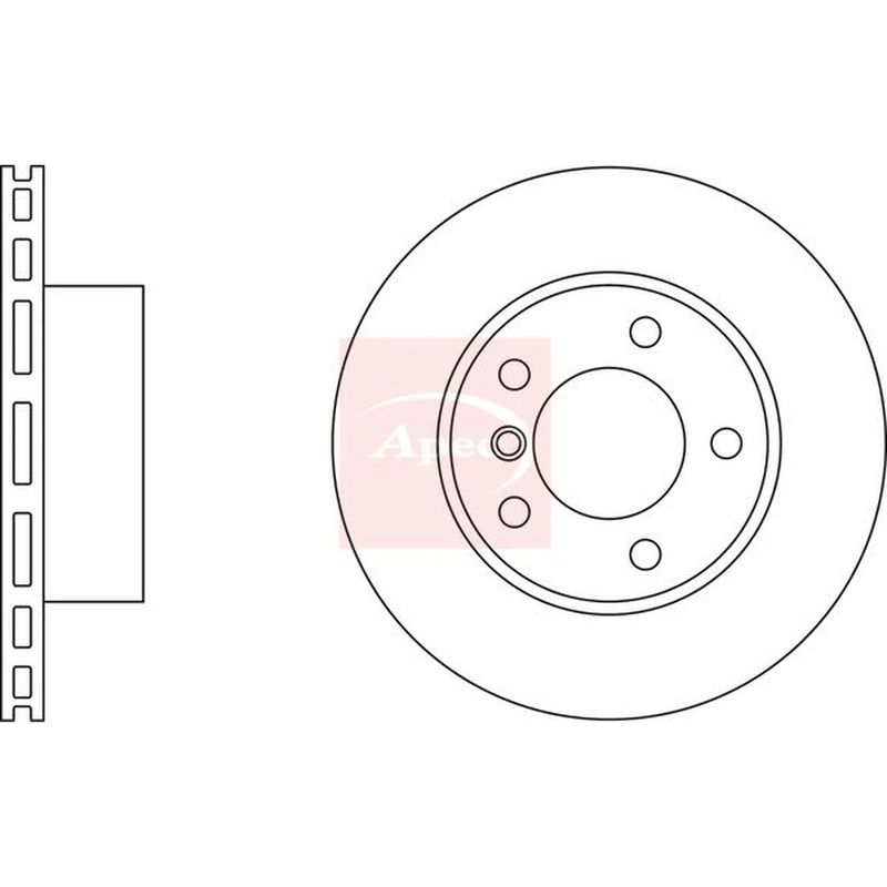 Apec 2 x Vented Front Brake Discs DSK2246