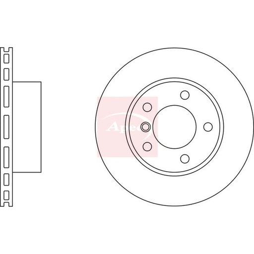 Apec 2 x Vented Front Brake Discs DSK2246